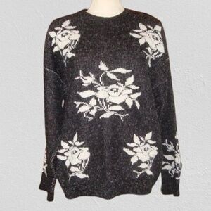 Floral turtleneck sweater